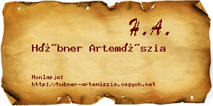 Hübner Artemíszia névjegykártya